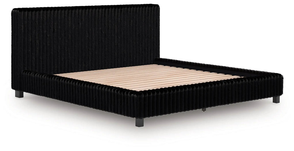Zuraleus Upholstered Bed | Corded Fabric | Casual Contemporary Style | 91.25 Inch Width