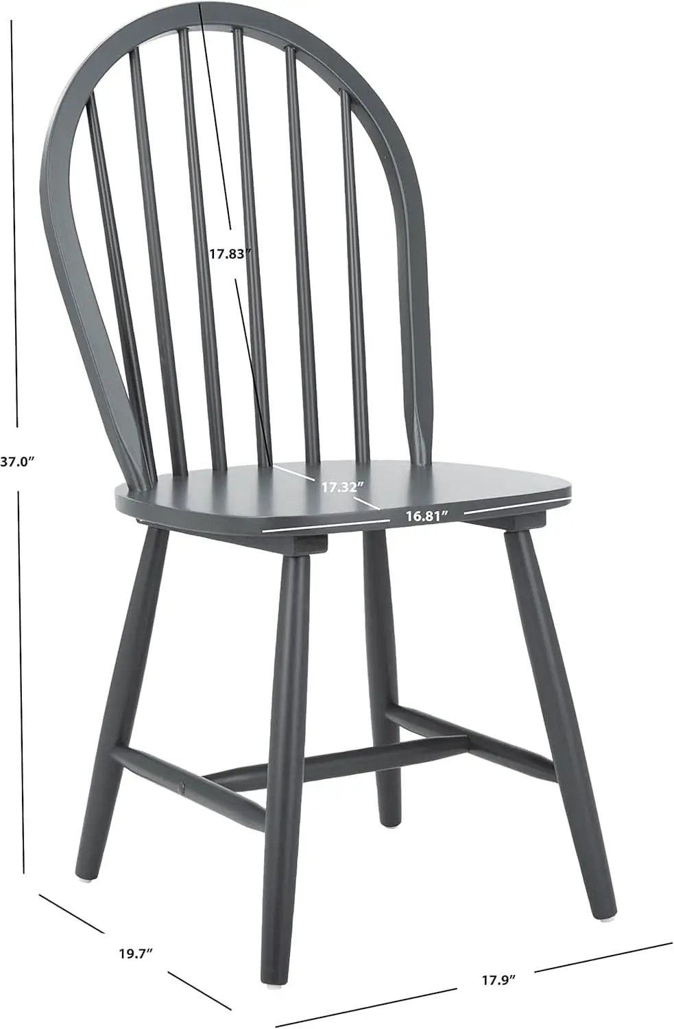 Camden 18 Inch Spindle Back Black Dining Chairs Set Of 2 from PriceLows™