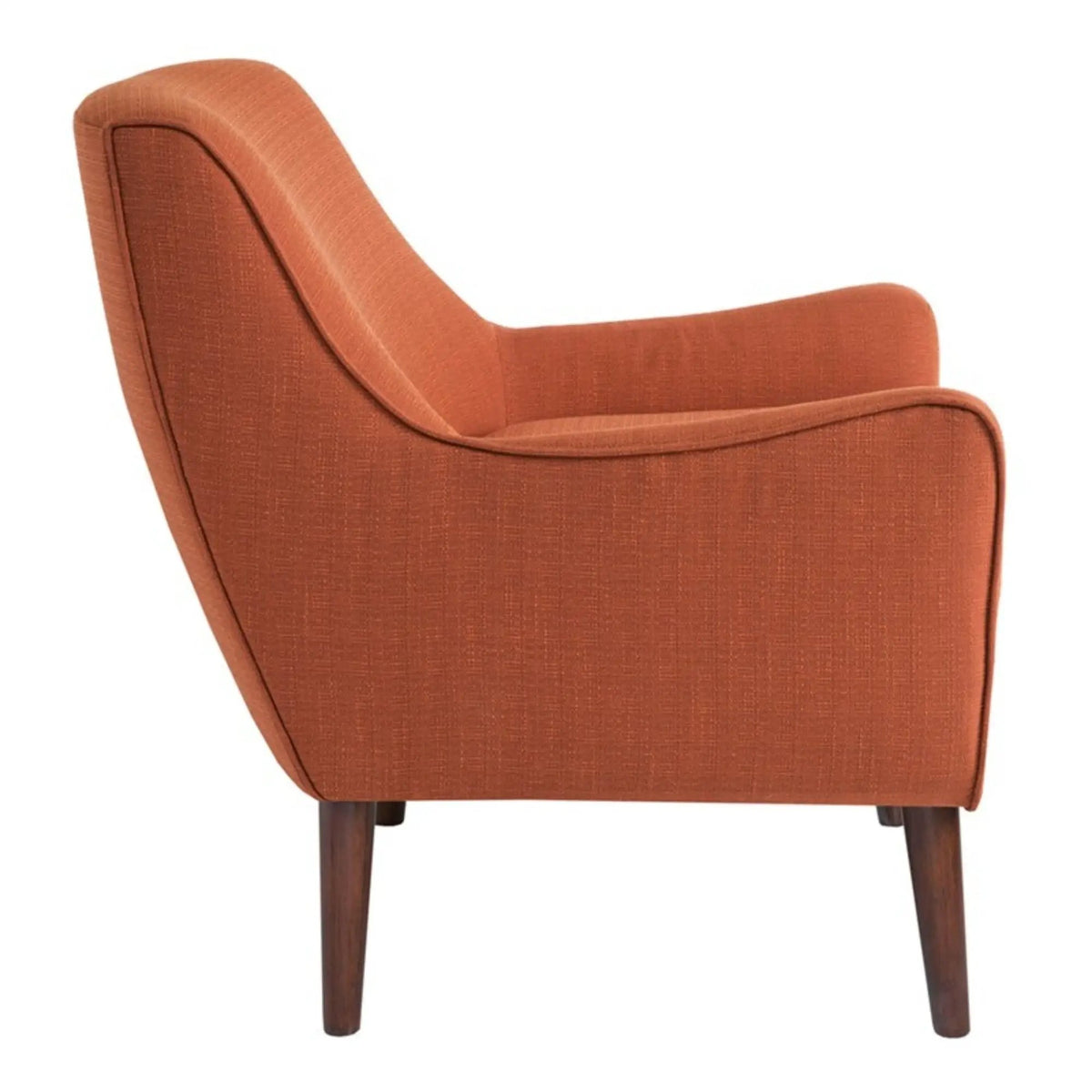 Upholstered Accent Chair | Burnt Orange | Mid-Century Design | Tight Back