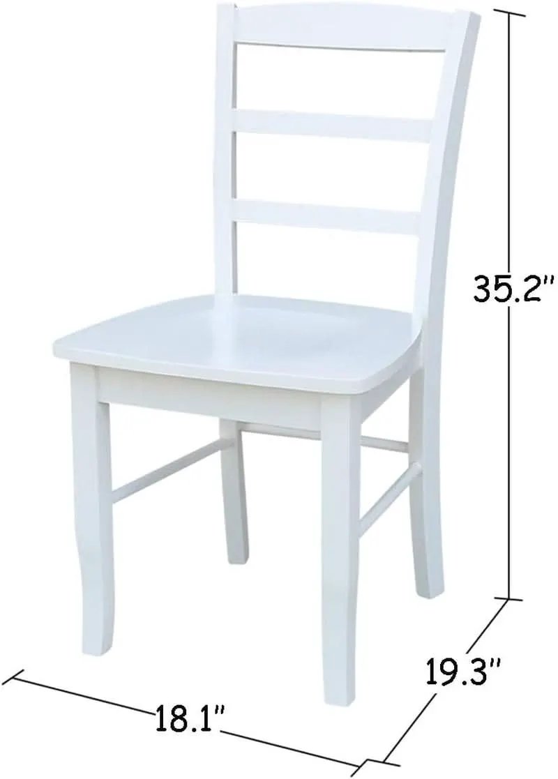 Madrid Ladderback Dining Chairs Set Of Two White Finish from PriceLows™