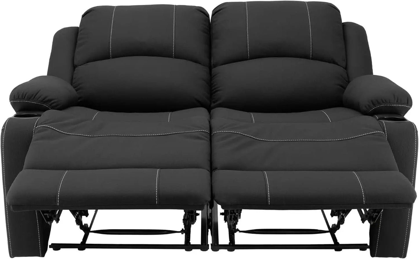 58 Inch Wall Hugger RV Theater Seats Double Recliner Black from PriceLows™