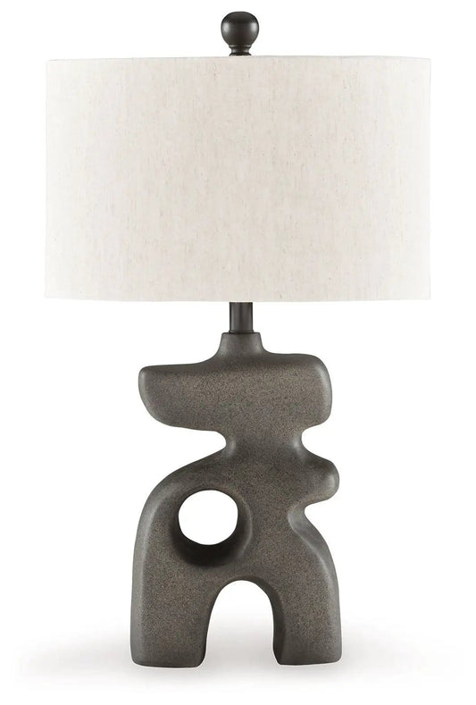Danacy Paper Table Lamp | 16 x 10.13 x 26.63 in | Fabric | Distressed Black