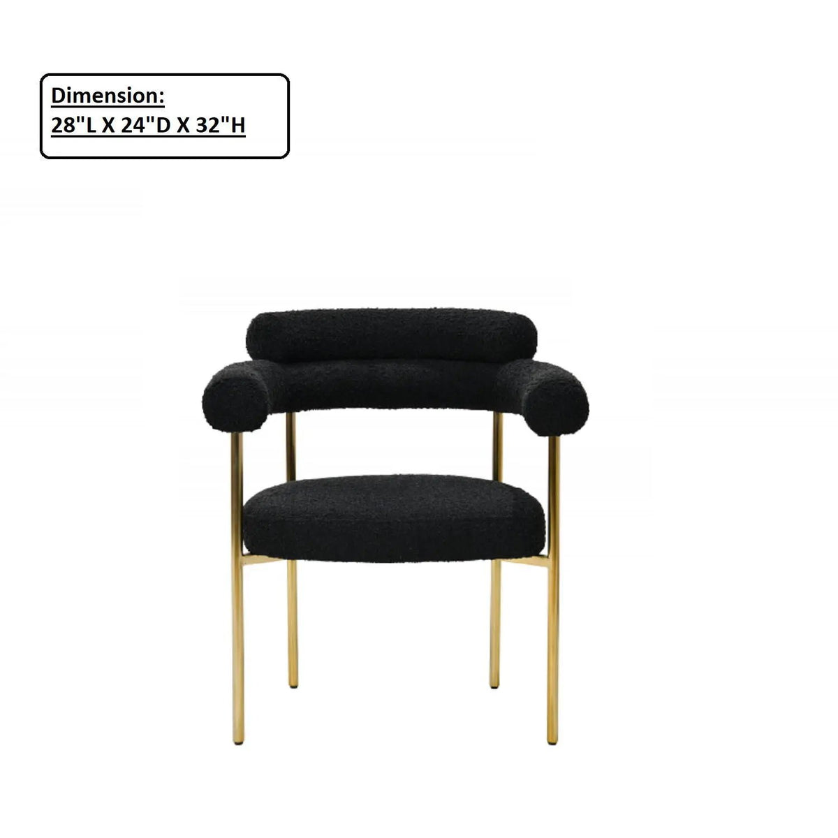 Upholstered Dining Chairs | Metal Legs | Padded Seats | Set Of Two