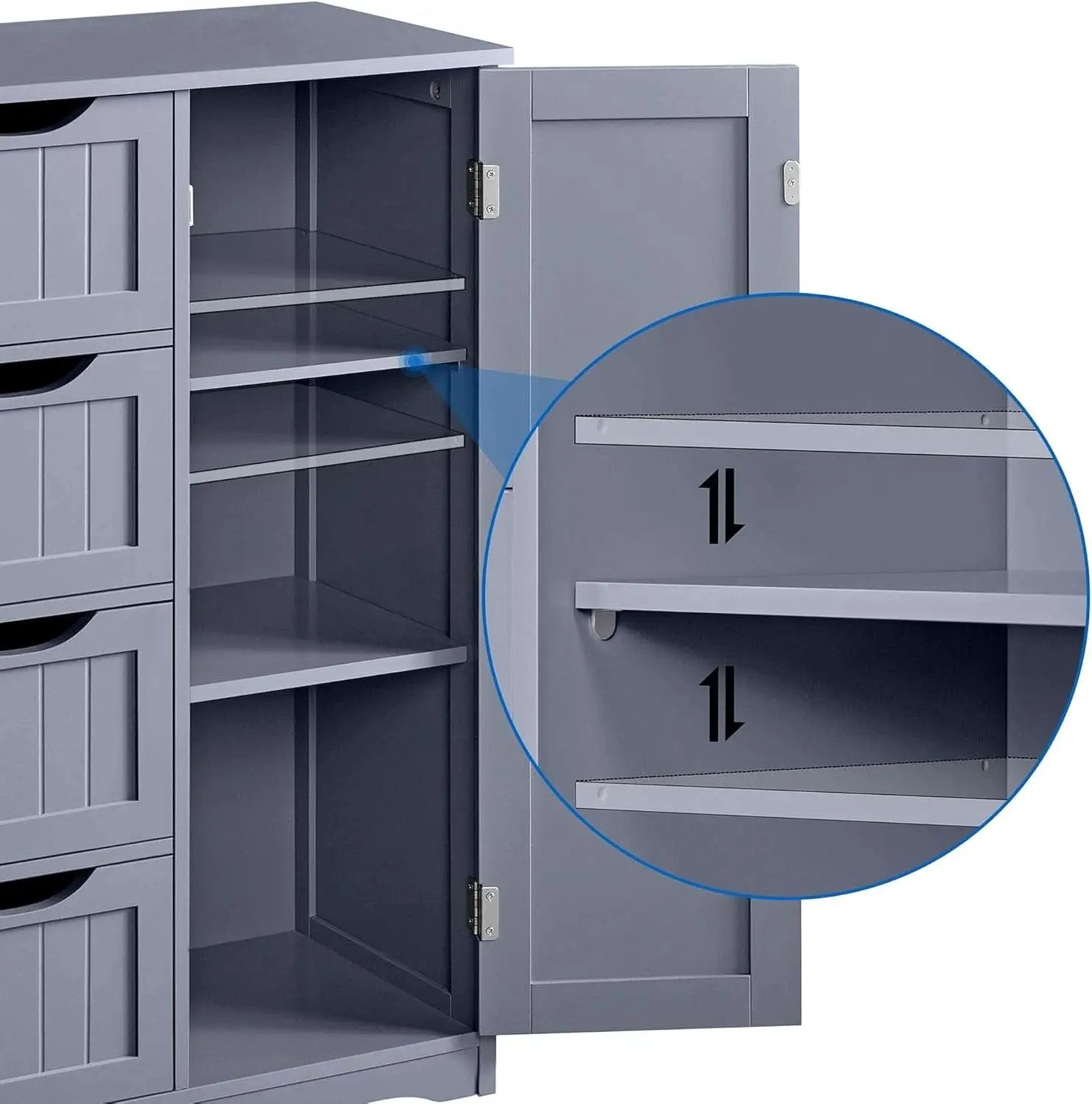 Gray Freestanding Bathroom Floor Cabinet With 4 Drawers from PriceLows™