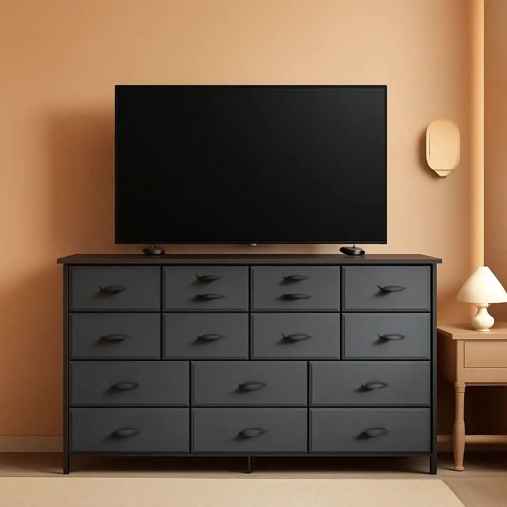 60 Inch TV Stand Dresser With Charging Station 16 Drawers from PriceLows™