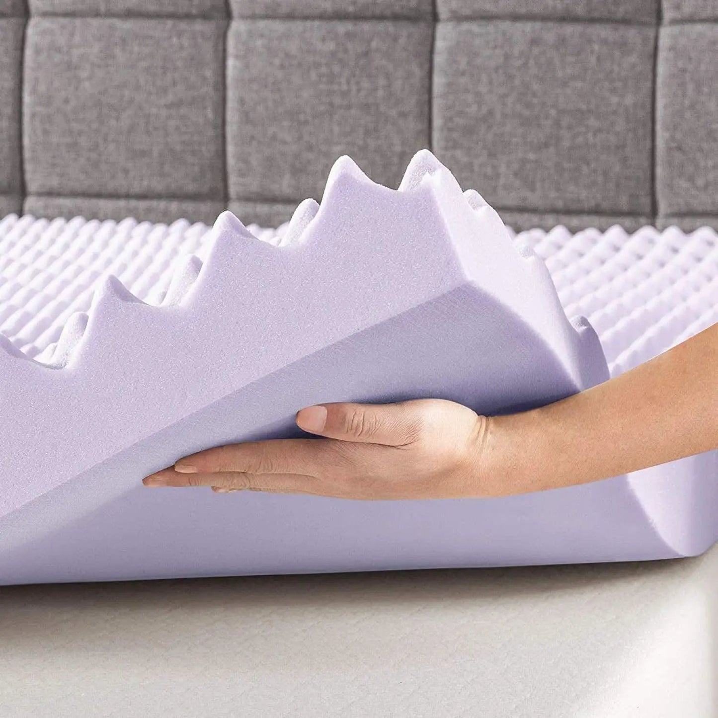 Lavender Infused Queen Memory Foam Topper for Comfort from PriceLows™