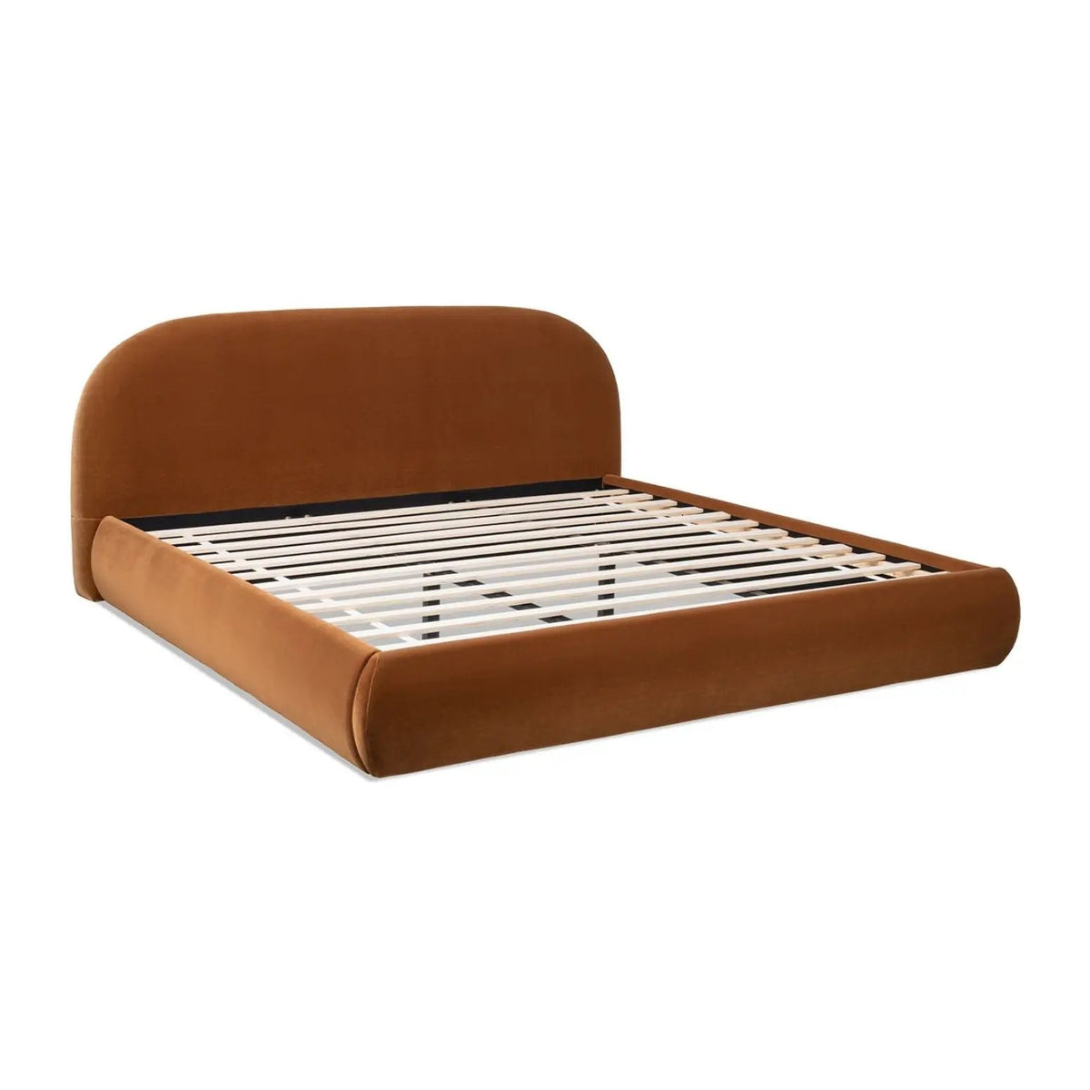 Archie Upholstered Platform Bed | Puffy Arch Headboard | Grounded Design | No Box Spring Needed