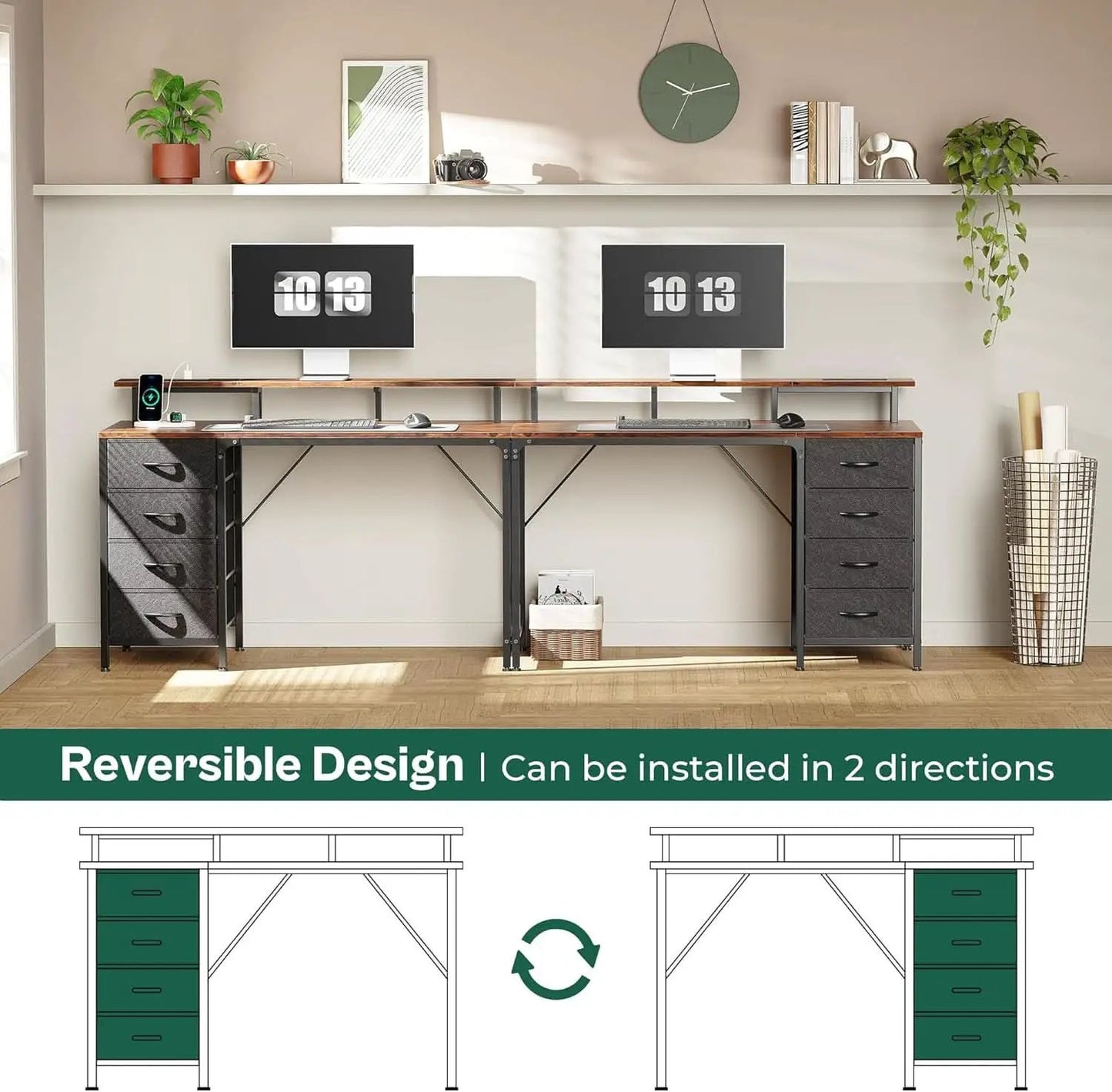 47 Inch Computer Desk With LED Lights And Power Outlets from PriceLows™