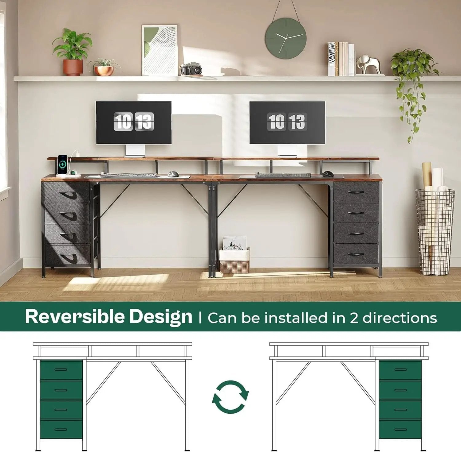 47 Inch Computer Desk With LED Lights And Power Outlets from PriceLows™