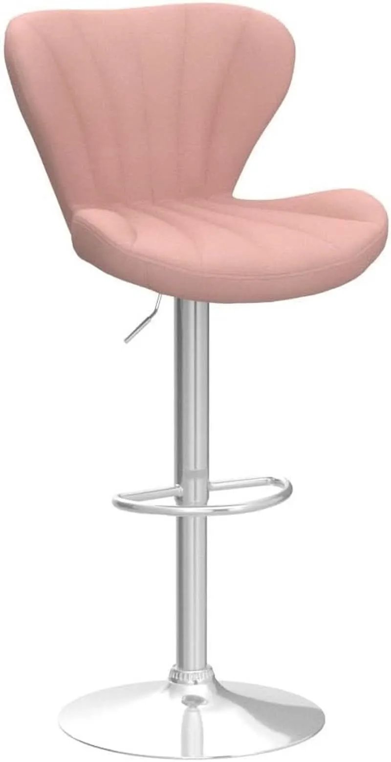 Pink Velvet Adjustable Swivel Barstools Set Of Two from PriceLows™