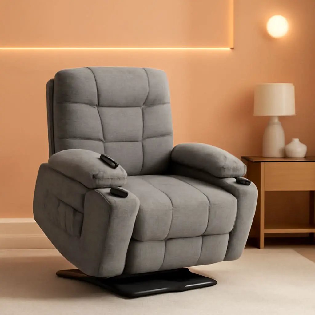 Power Lift Recliner Chair With Extended Footrest Light Grey from PriceLows™