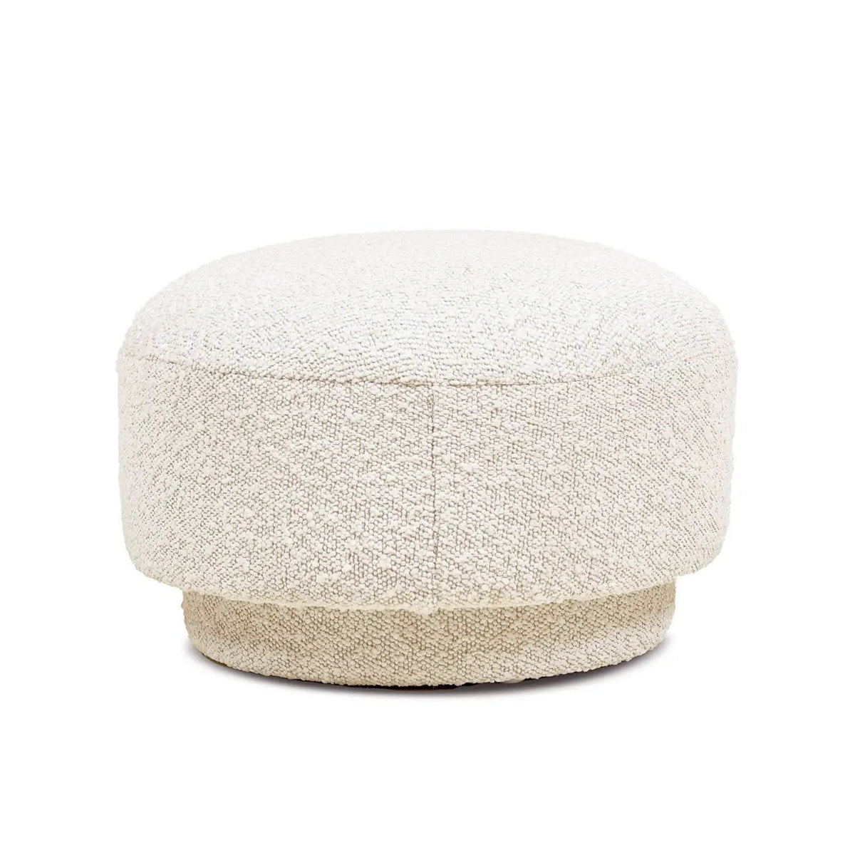 Fuji Mushroom Footstool Ottoman | Faux Shearling Upholstery | 15 Inch Diameter | Compact Size
