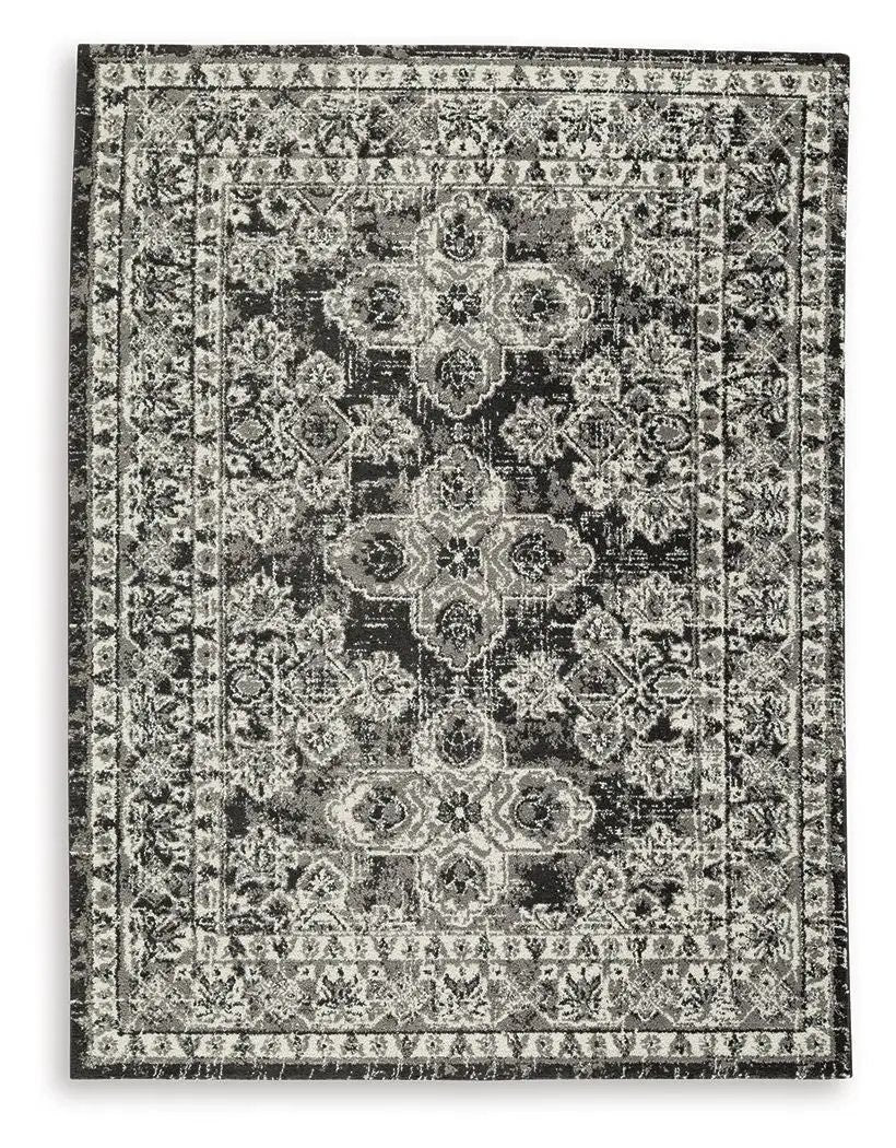 Glennisman Area Rug | 94.75 x 119.5 Inch | Botanical Pattern | Neutral Tones