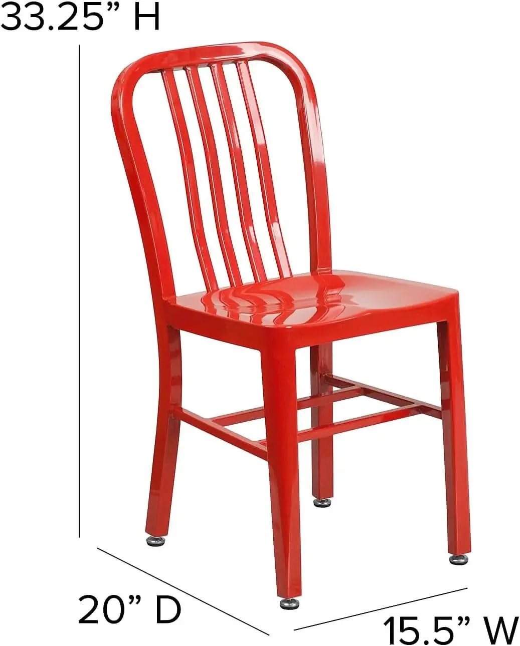 Commercial Grade Red Metal Indoor Outdoor Chair For Dining from PriceLows™