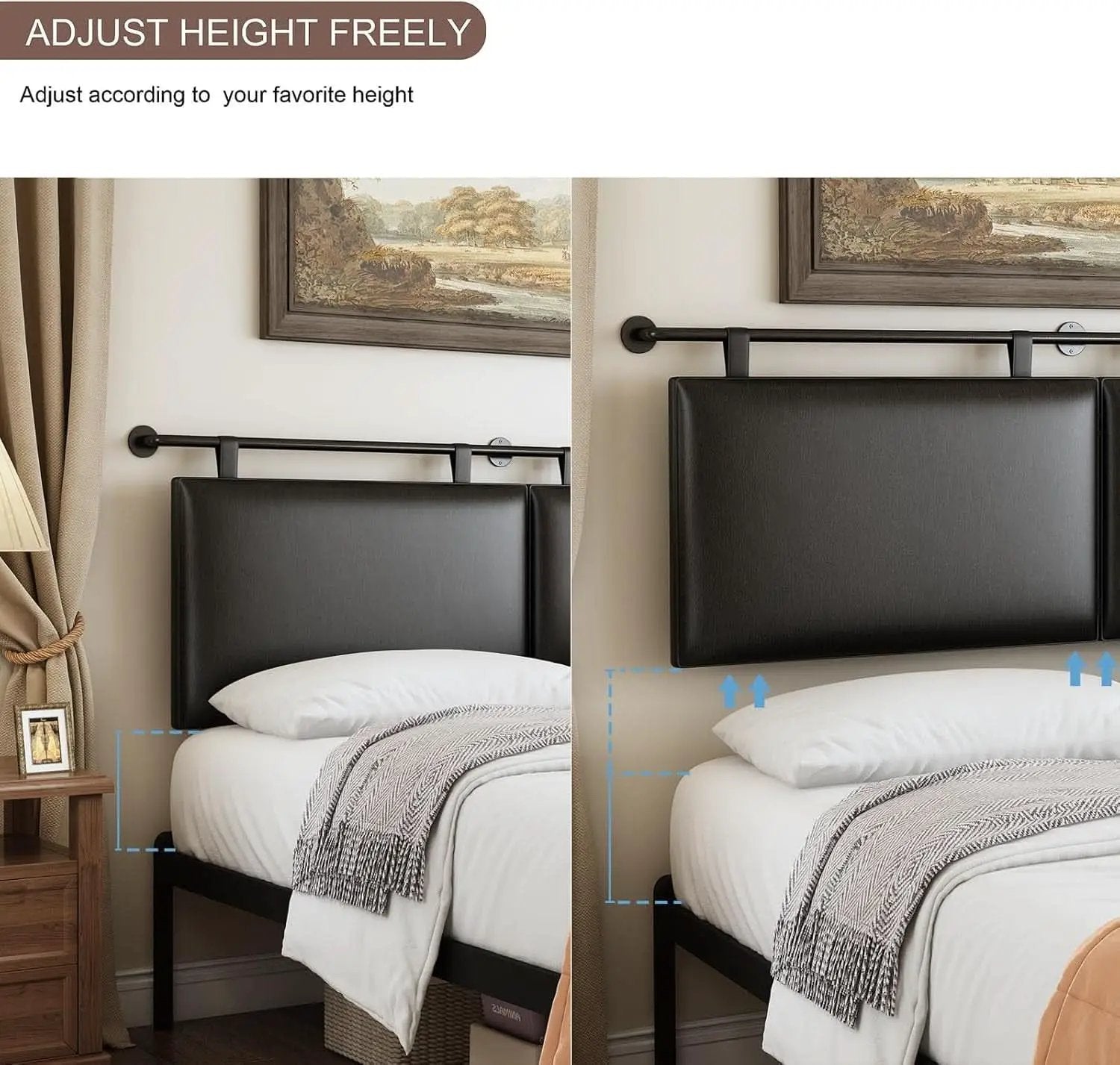 Modern King Size PU Leather Wall Mounted Headboard from PriceLows™