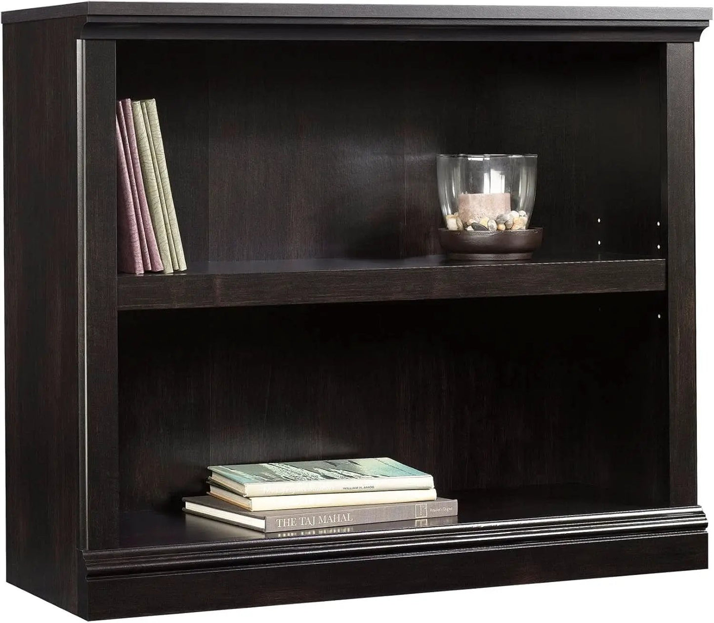 Two Shelf Bookcase Estate Black Finish For Home Office from PriceLows™