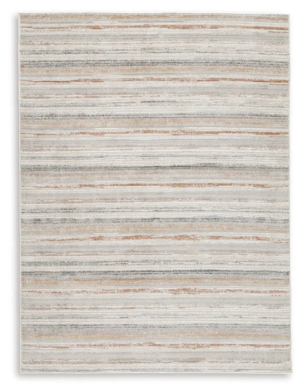 Artney Area Rug | 94.63 x 119.88 Inch | Striped Design | Neutral Color Palette