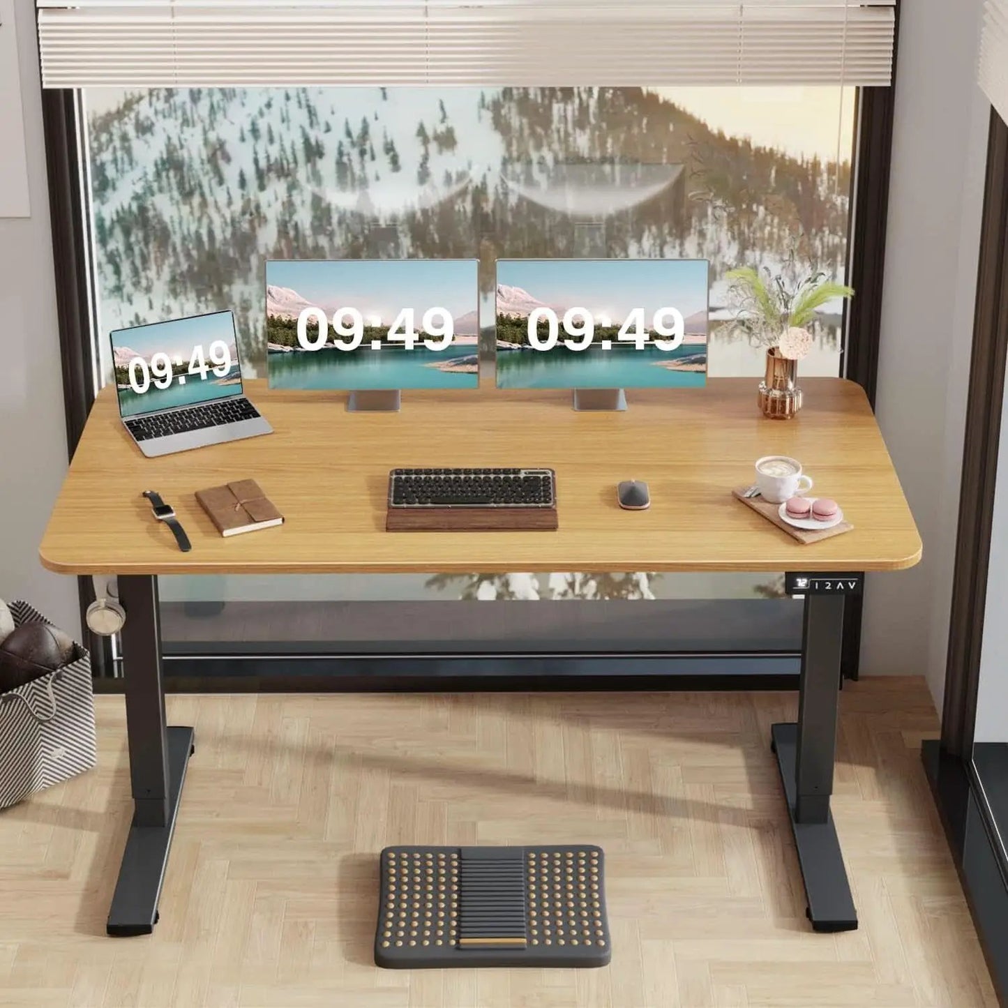 Electric Height Adjustable Standing Desk 55x24 Memory Preset from PriceLows™