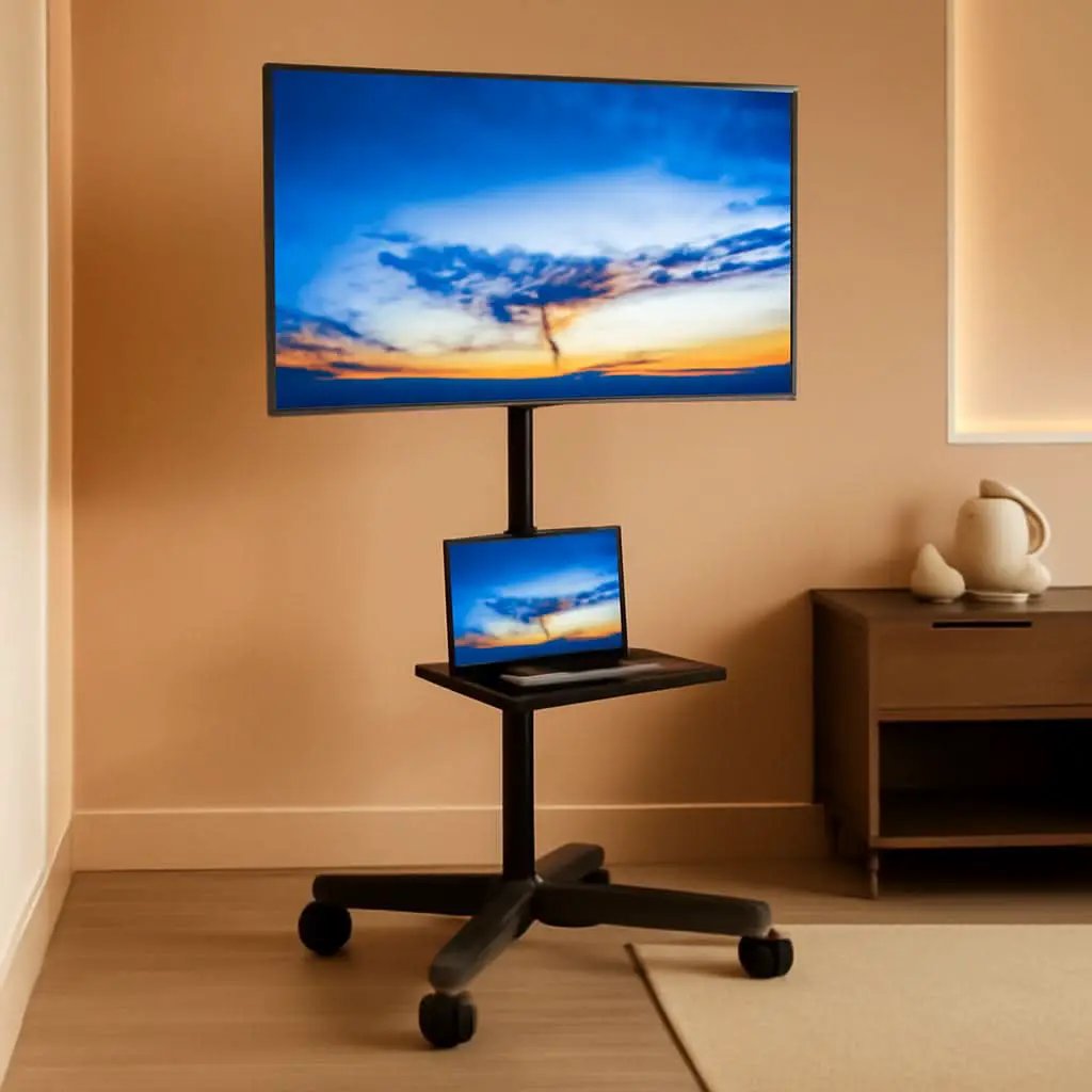 Mobile TV Cart 23-60 Inch TVs, Height Adjustable Wheels from PriceLows™