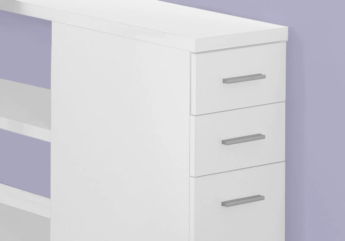 L-Shaped Computer Desk With Drawers | 47.25 Inch Width | Left Or Right Setup | Three Drawers