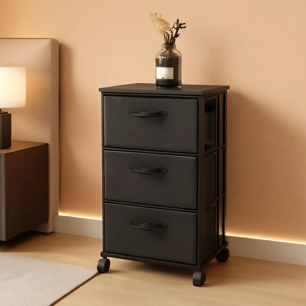 Black 3 Drawer Dresser For Bedroom And Hallway Organization from PriceLows™