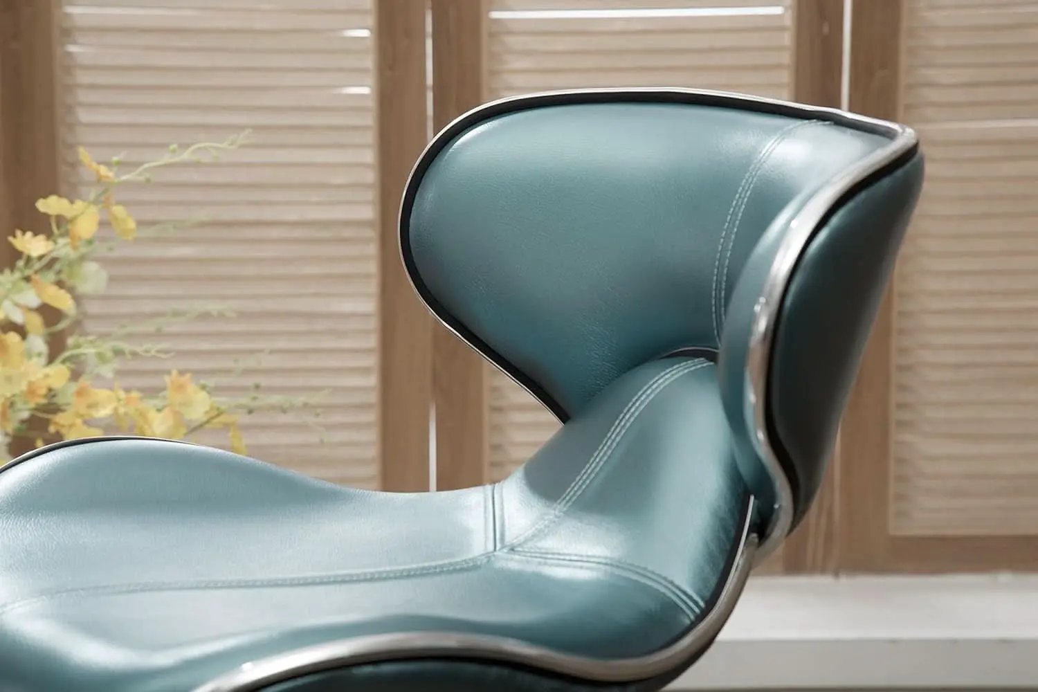 Blue Cushioned Leatherette Barstools Set Of 2 With Airlift Height And Swivel from PriceLows™