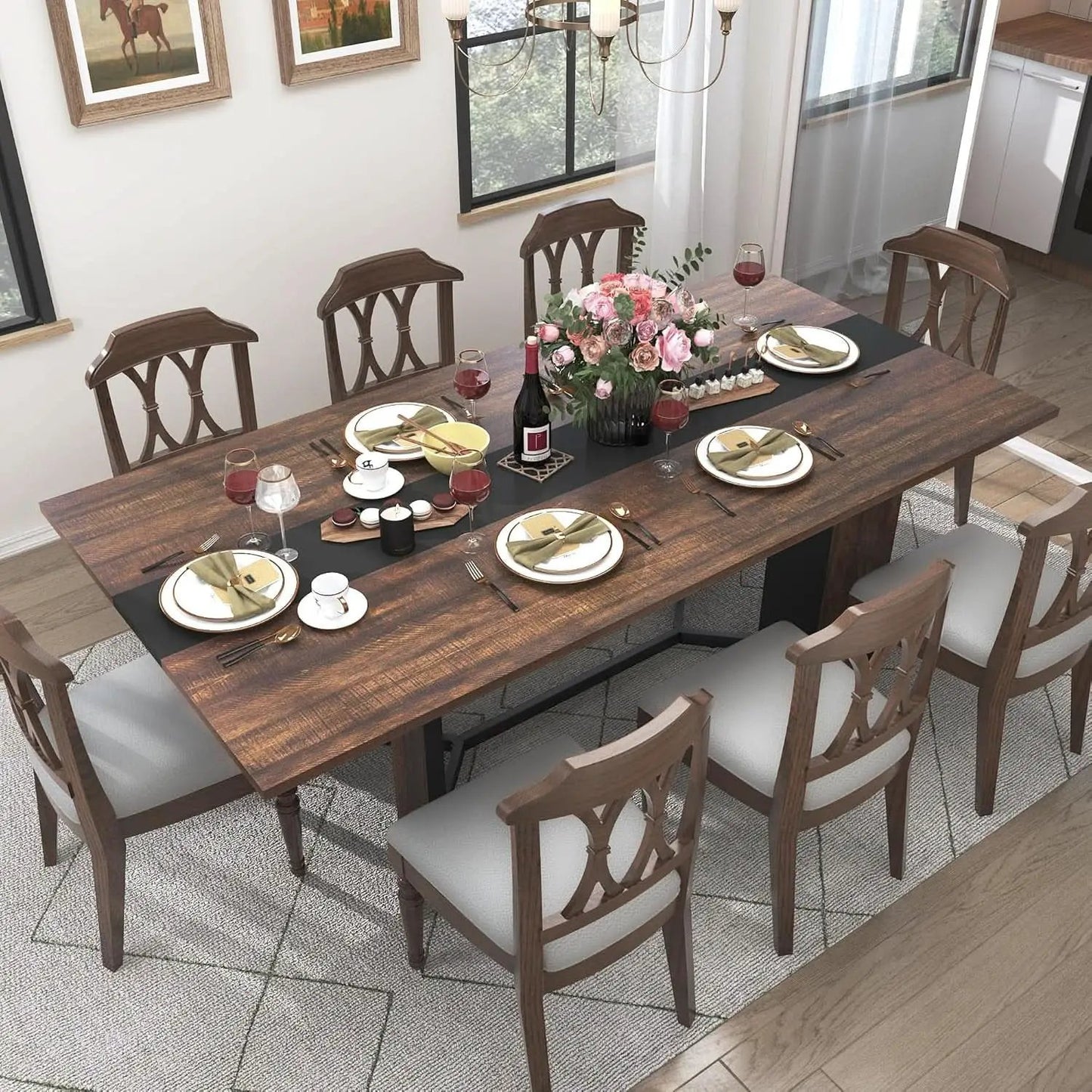 71In Large Rectangular Dining Table With Brown Tabletop from PriceLows™