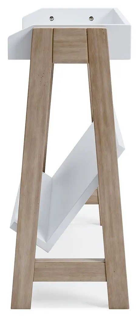 Blariden Small Bookcase | White And Tan | Wood And Engineered Wood | 28.5 Inch Height