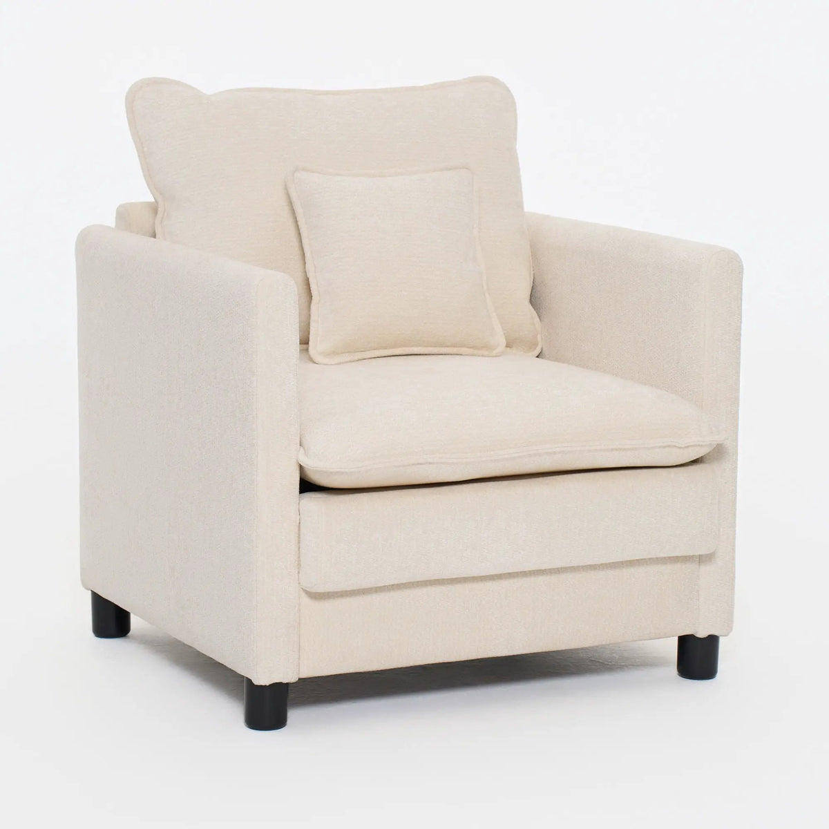 Modern Reading Armchair | Plush Seat Cushion | Padded Backrest
