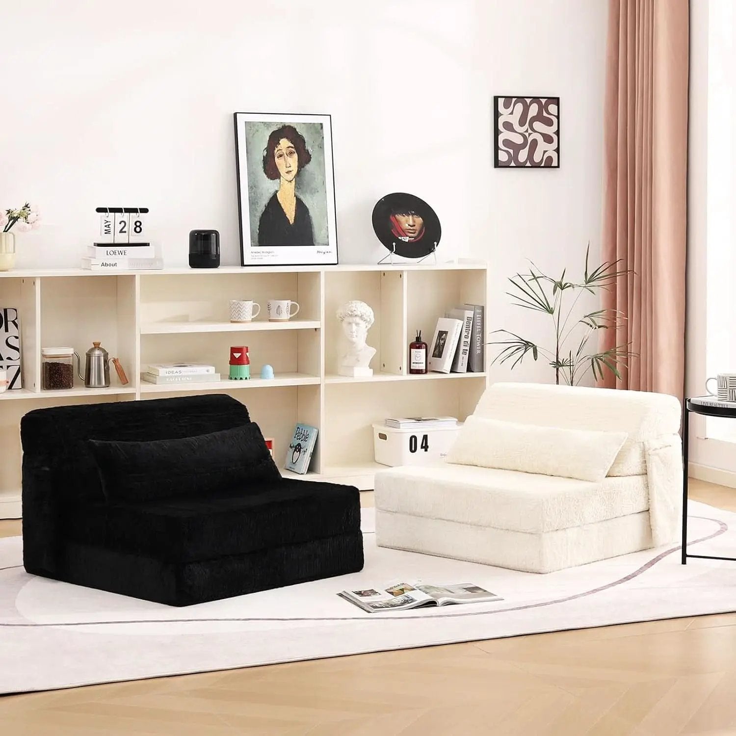 Multifunctional Sleeper Sofa Bed Single Size Beige from PriceLows™