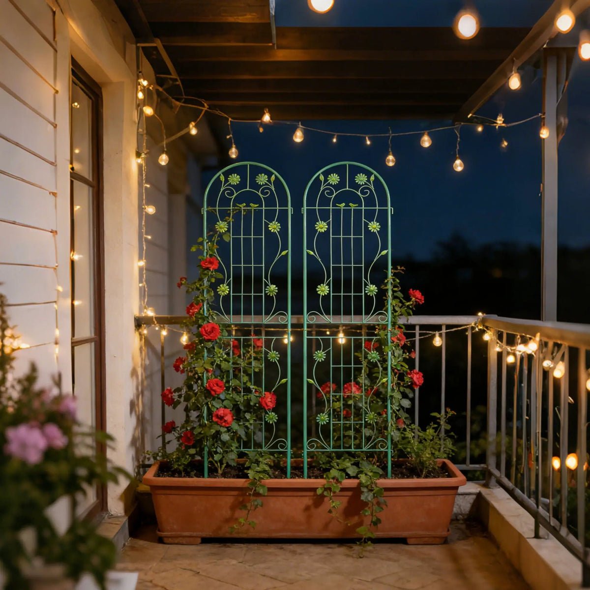 Metal Garden Trellis | Galvanized Steel | Powder Coated | 4 Piece Set