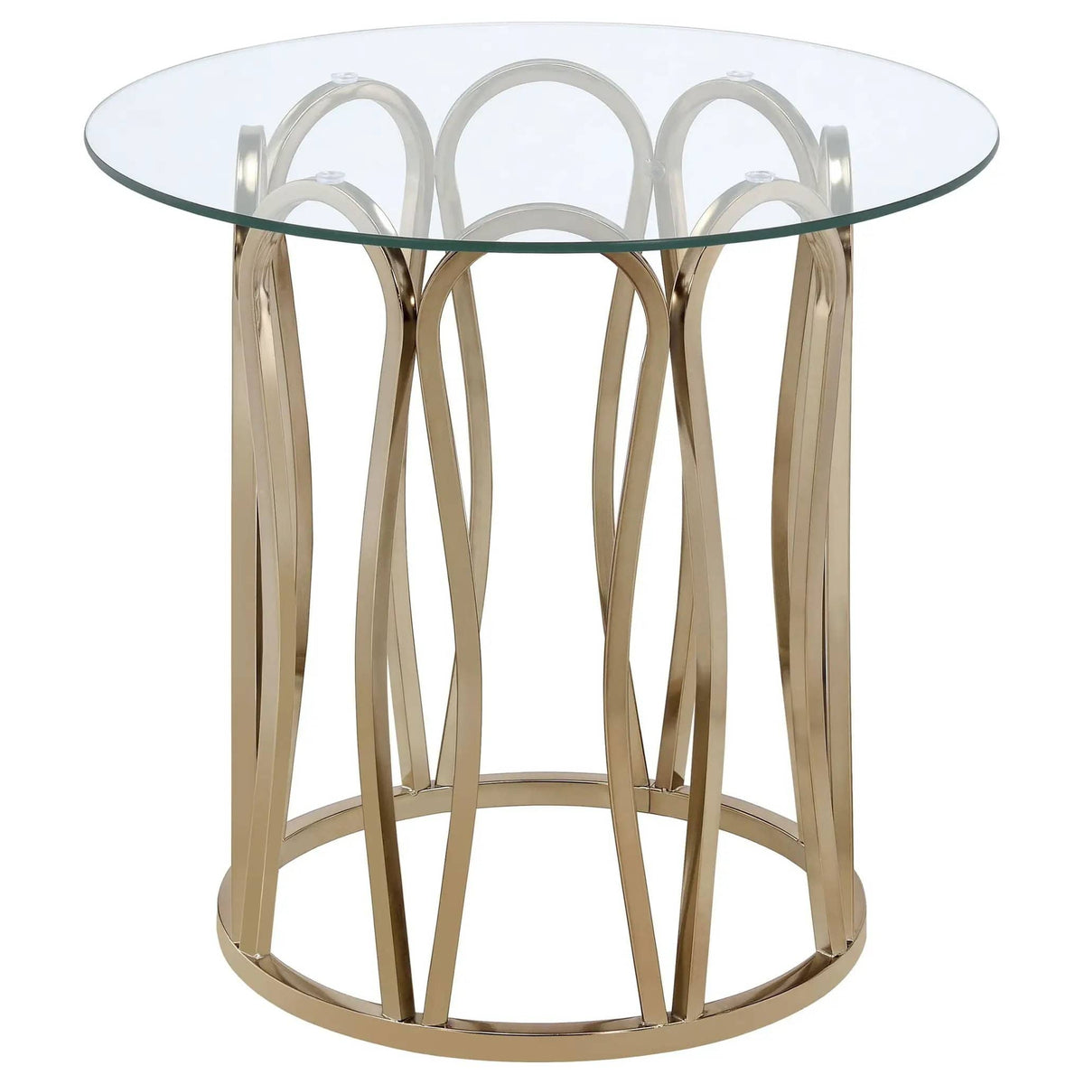 Monett 3-piece Coffee and End Table Set Chocolate Chrome | 3-Piece Set | Tempered Glass & Metal | Dining Room
