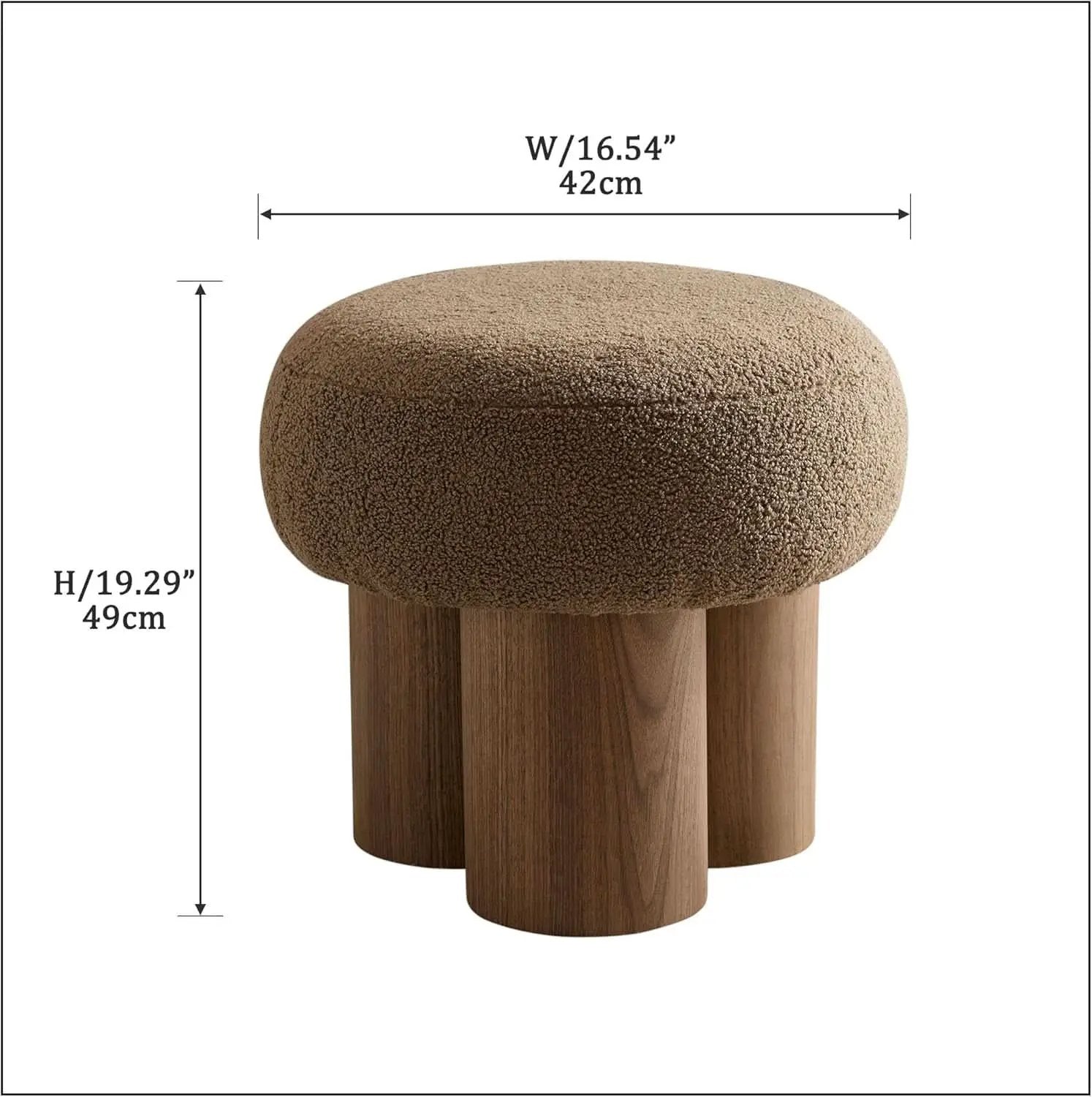 Brown Mushroom Stool Ottoman Footrest 16.54 Inches from PriceLows™
