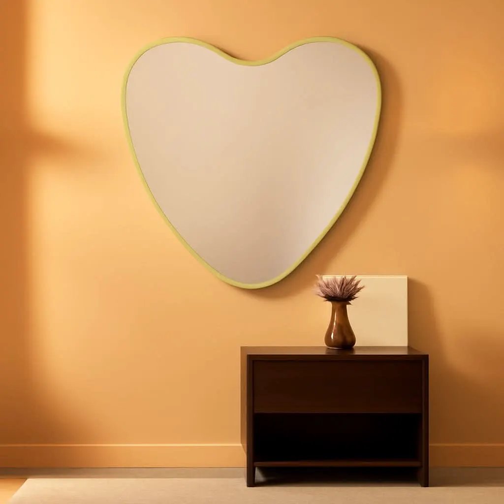 26 Inch Irregular Heart Wall Mirror For Home Decor from PriceLows™