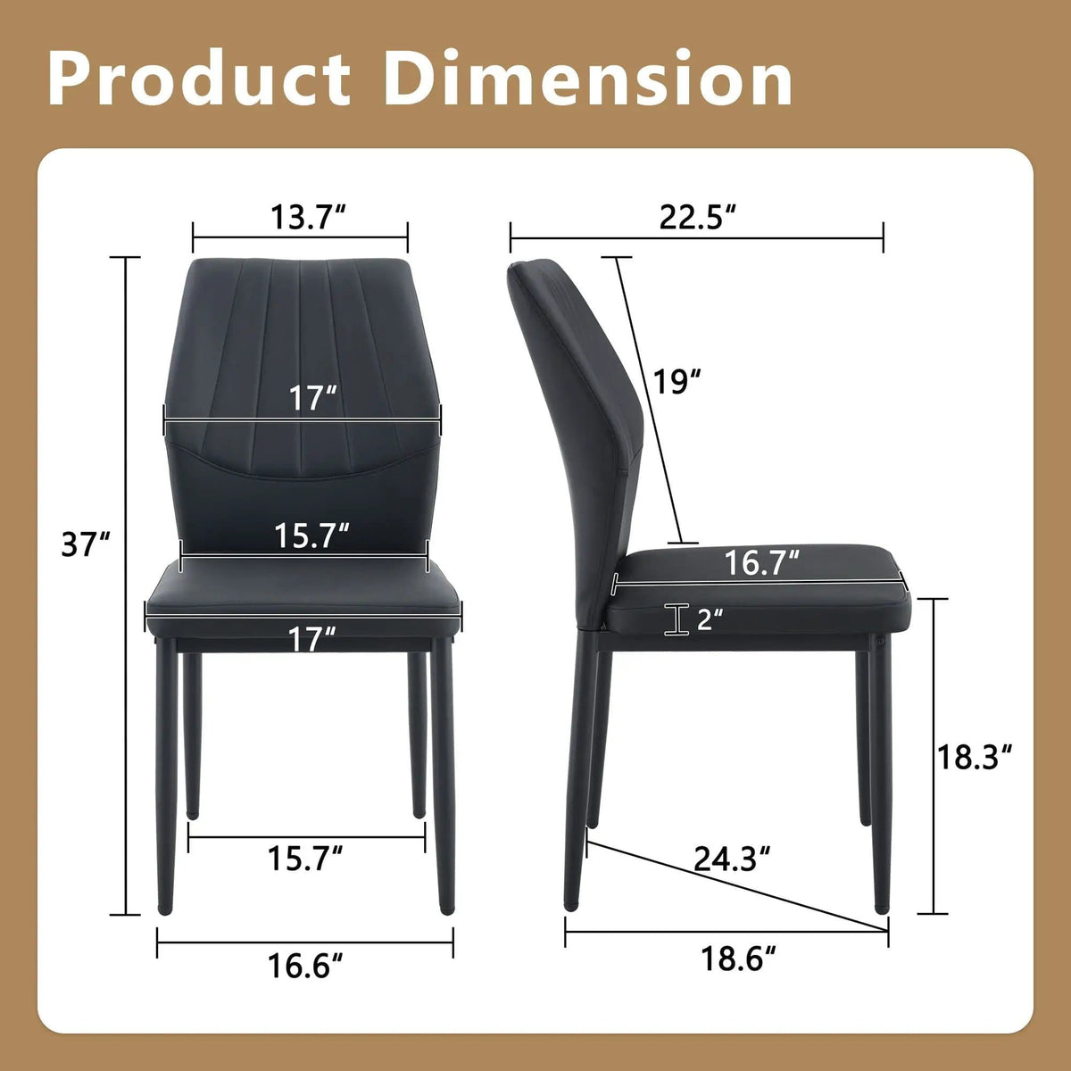 Dining Chairs With Shell Pattern, Comfort And Style Chair Set | 2 Pieces | Fabric & Metal | Dining Room