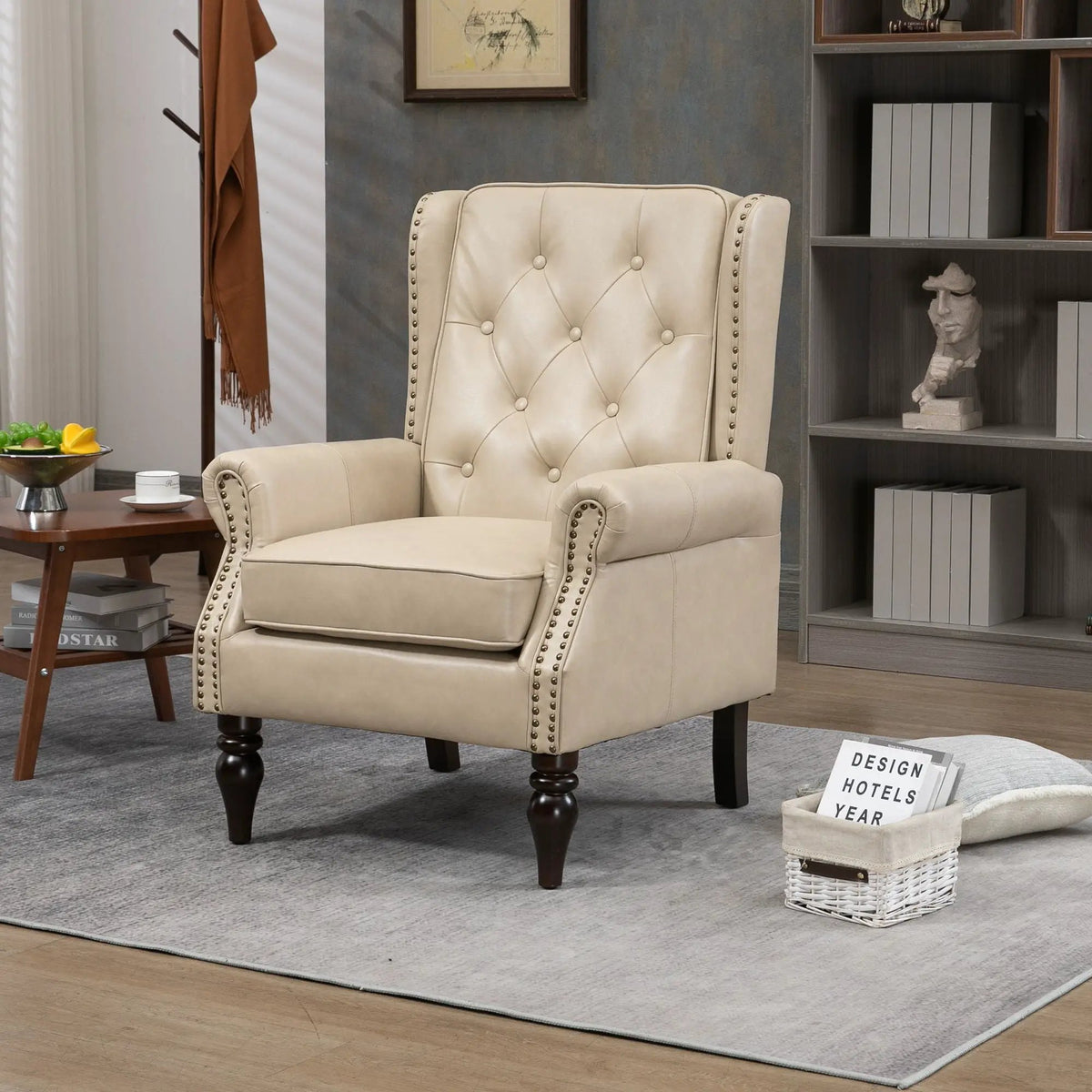 Modern Accent Armchair | Rubber Wood Legs | High Resilience Foam