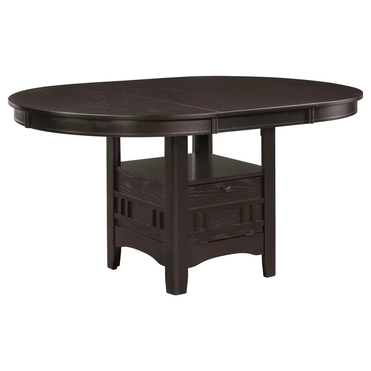 Lavon Oval 60-inch Wood Extension Leaf Dining Table | 42.25 x 42 x 30.5 in | Wood | Espresso