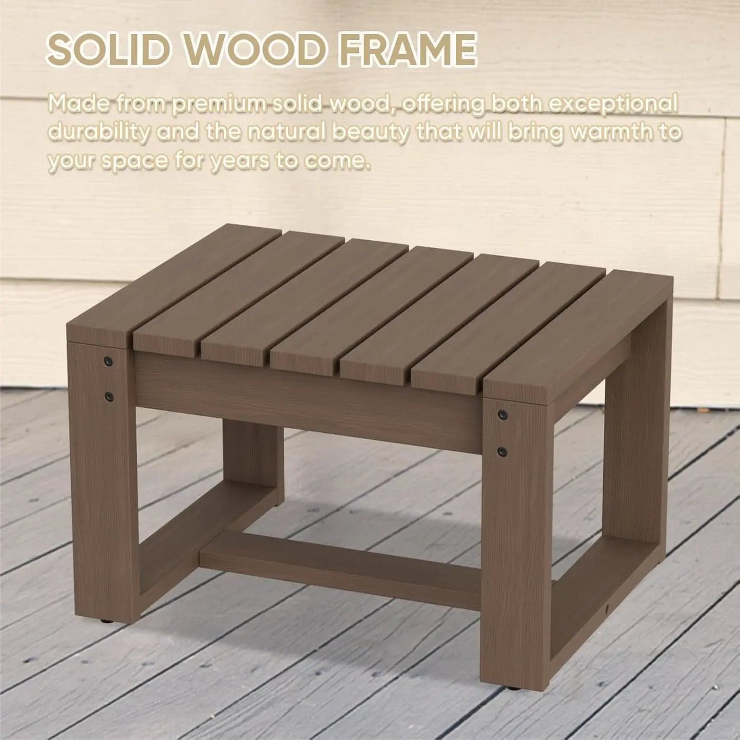 Natural Cedar Outdoor Patio Ottomans Removable Cushions from PriceLows™