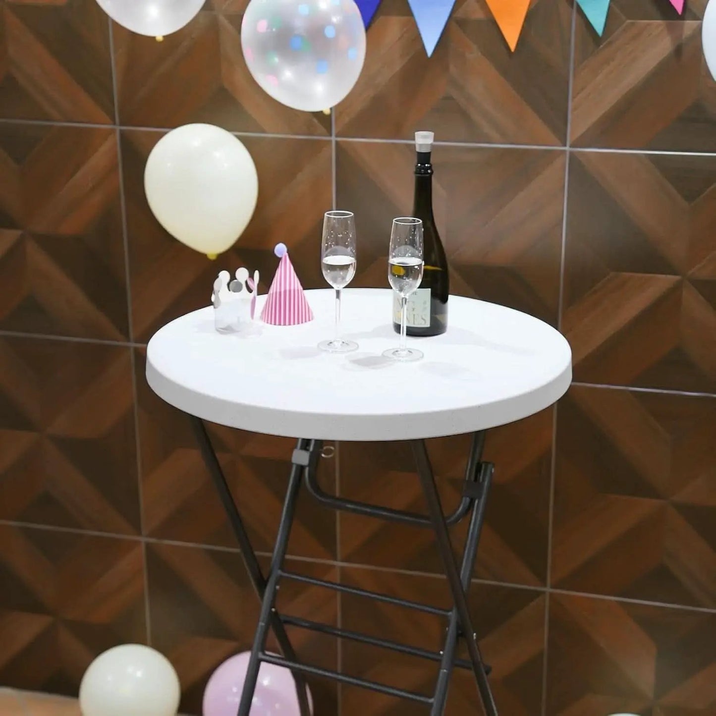 28In Ultra Portable Folding Bar Height Cocktail Table from PriceLows™