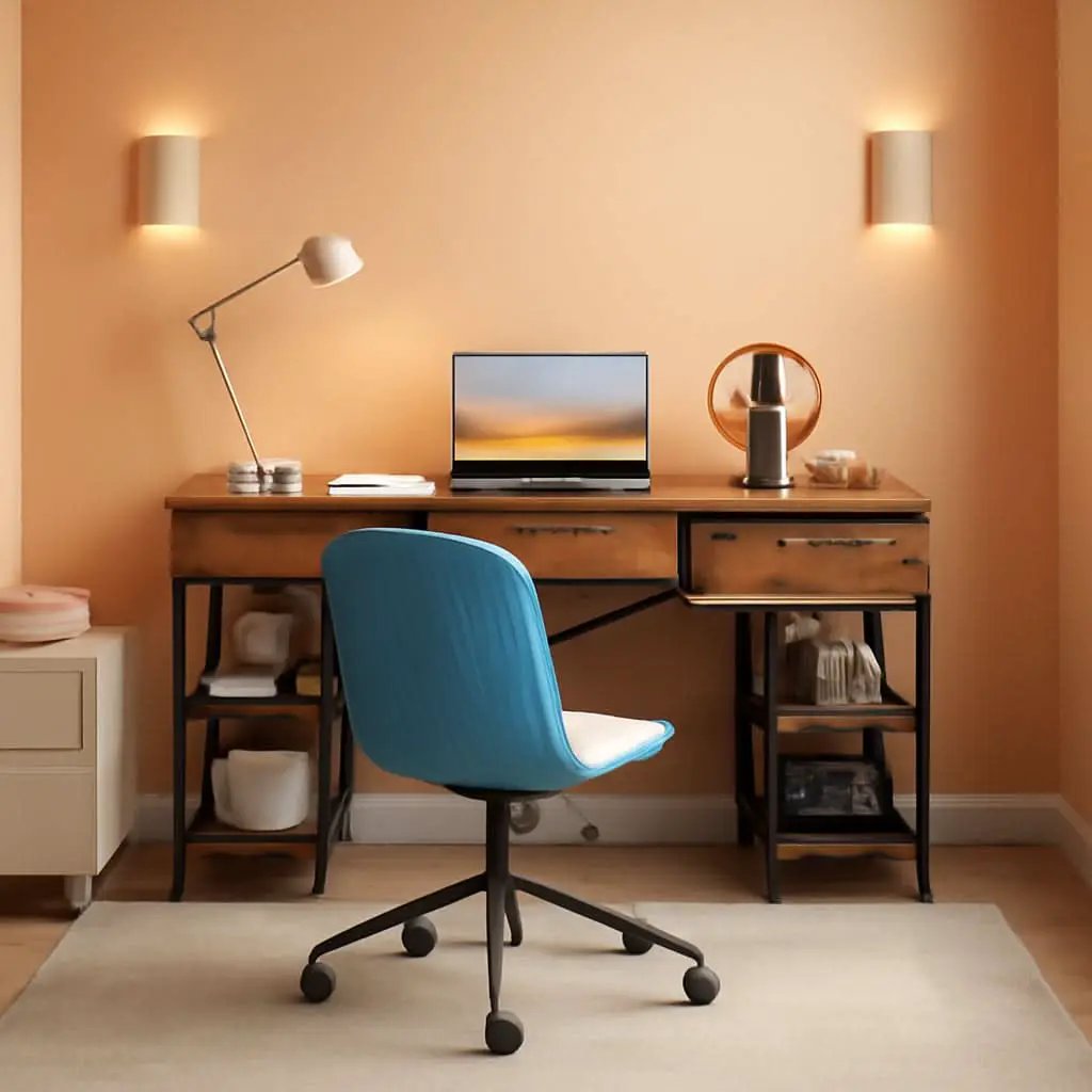 Vintage Writing Desk With Three Fabric Drawers For Office from PriceLows™