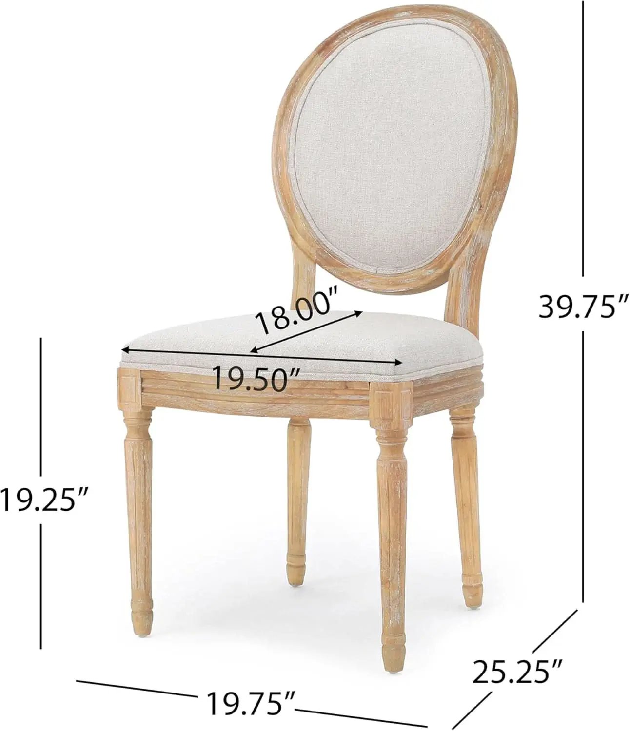 Phinnaeus Beige Polyester Fabric Dining Chairs Set Of 2 from PriceLows™