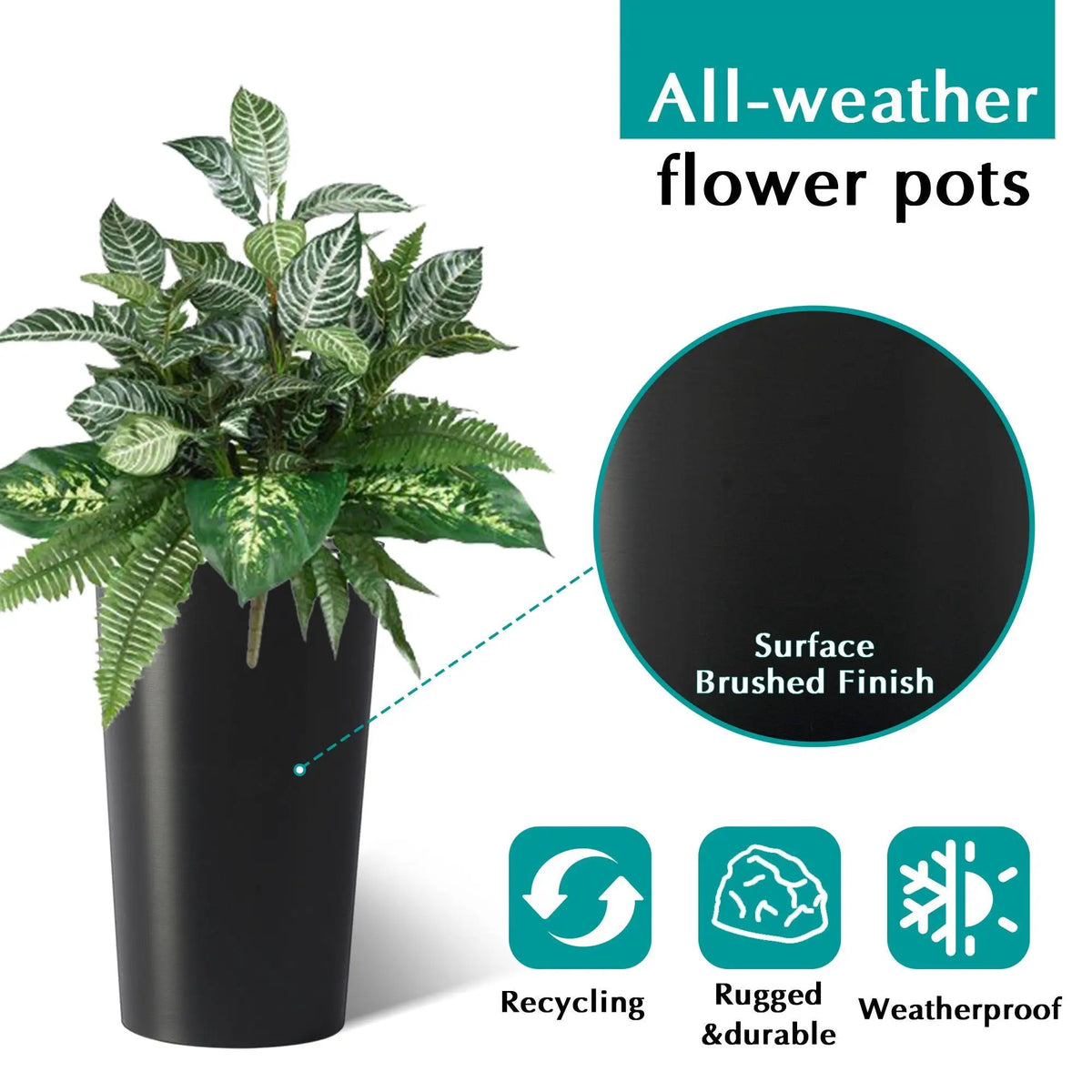 Outdoor Planters | UV Resistant | Shatterproof Polypropylene