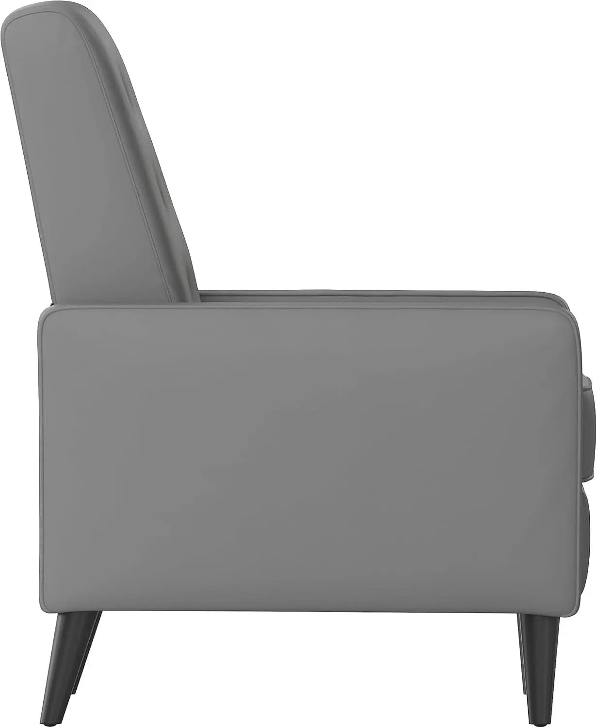 Ezra Pushback Recliner Light Gray LeatherSoft Mid Century Modern from PriceLows™