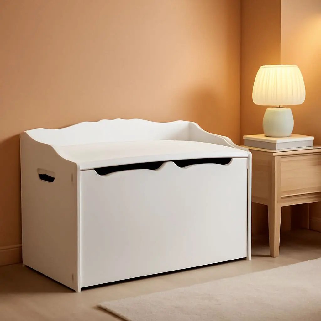 Wooden Toy Box Chest White 30x18x19 StorageSolution from PriceLows™