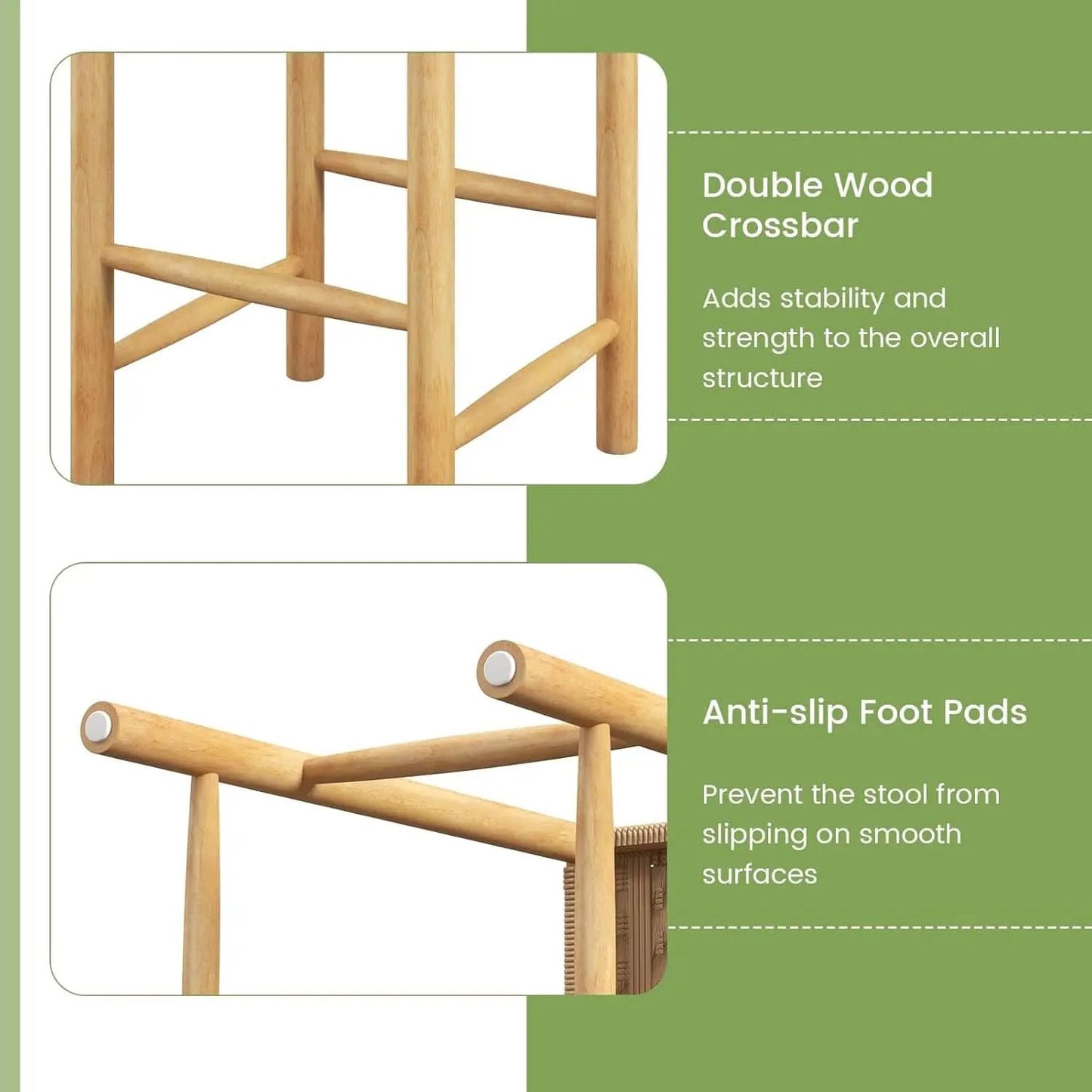 26 Inch Counter Height Wood Bar Stools Set of Two from PriceLows™