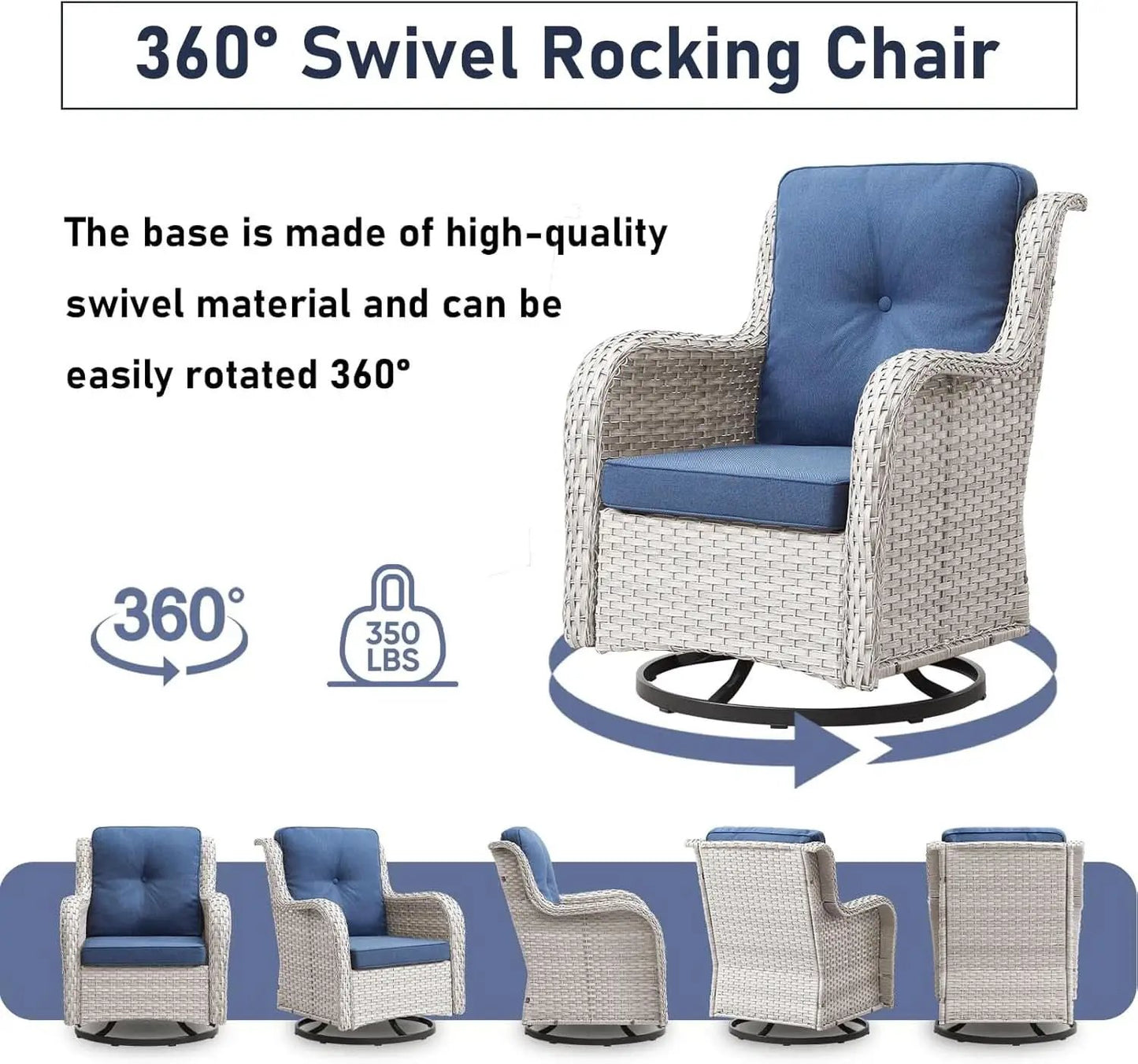 Cozy 11 Piece Outdoor Furniture Set with Swivel Chairs from PriceLows™