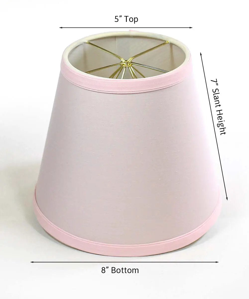 Lamp Shade | Premium Linen | Clip On Mount | 8 X 7 Inches Pale Dogwood Pink