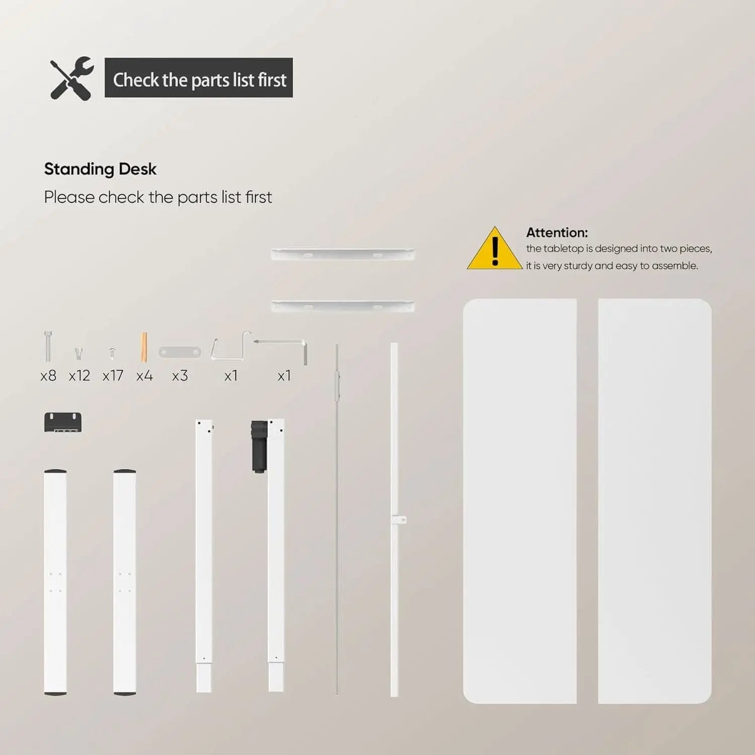 Electric Adjustable Height Standing Desk 40x24 Inches White With Memory Preset from PriceLows™
