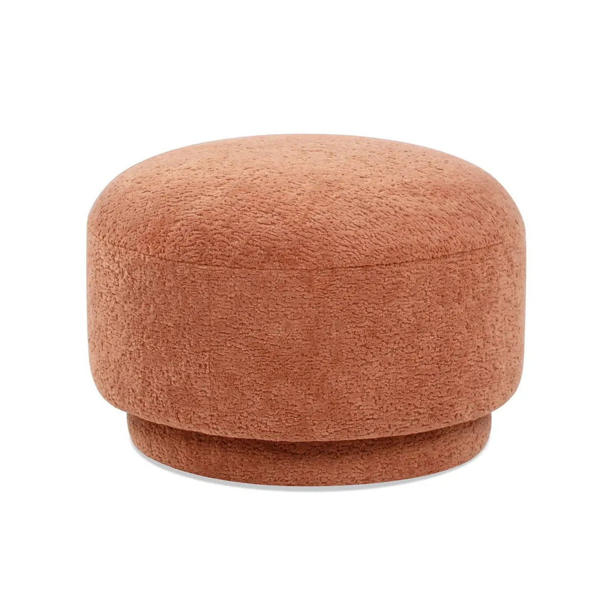 Fuji Mushroom Footstool Ottoman | Faux Shearling Upholstery | 15 Inch Diameter | Compact Size