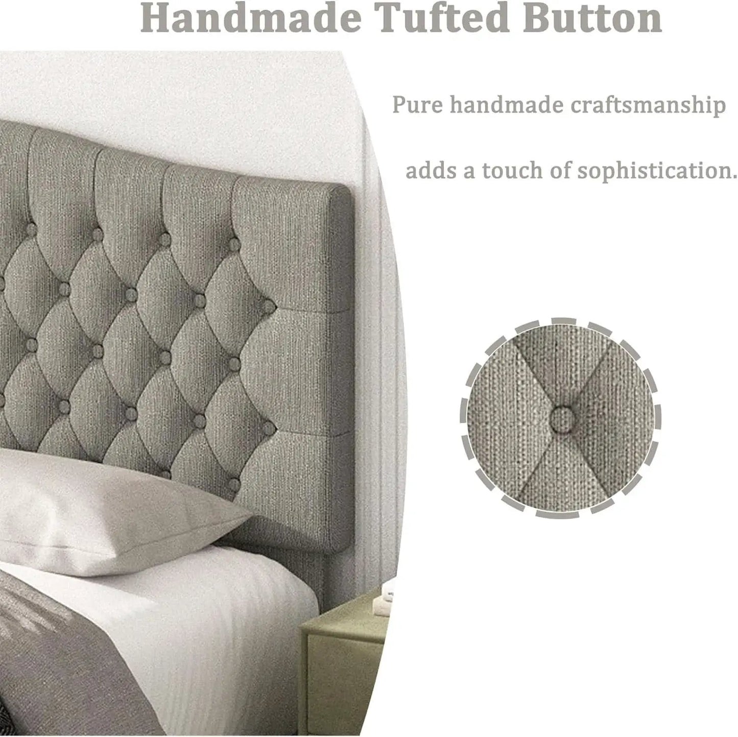 Upholstered King Headboard with Tufted Design and Legs from PriceLows™